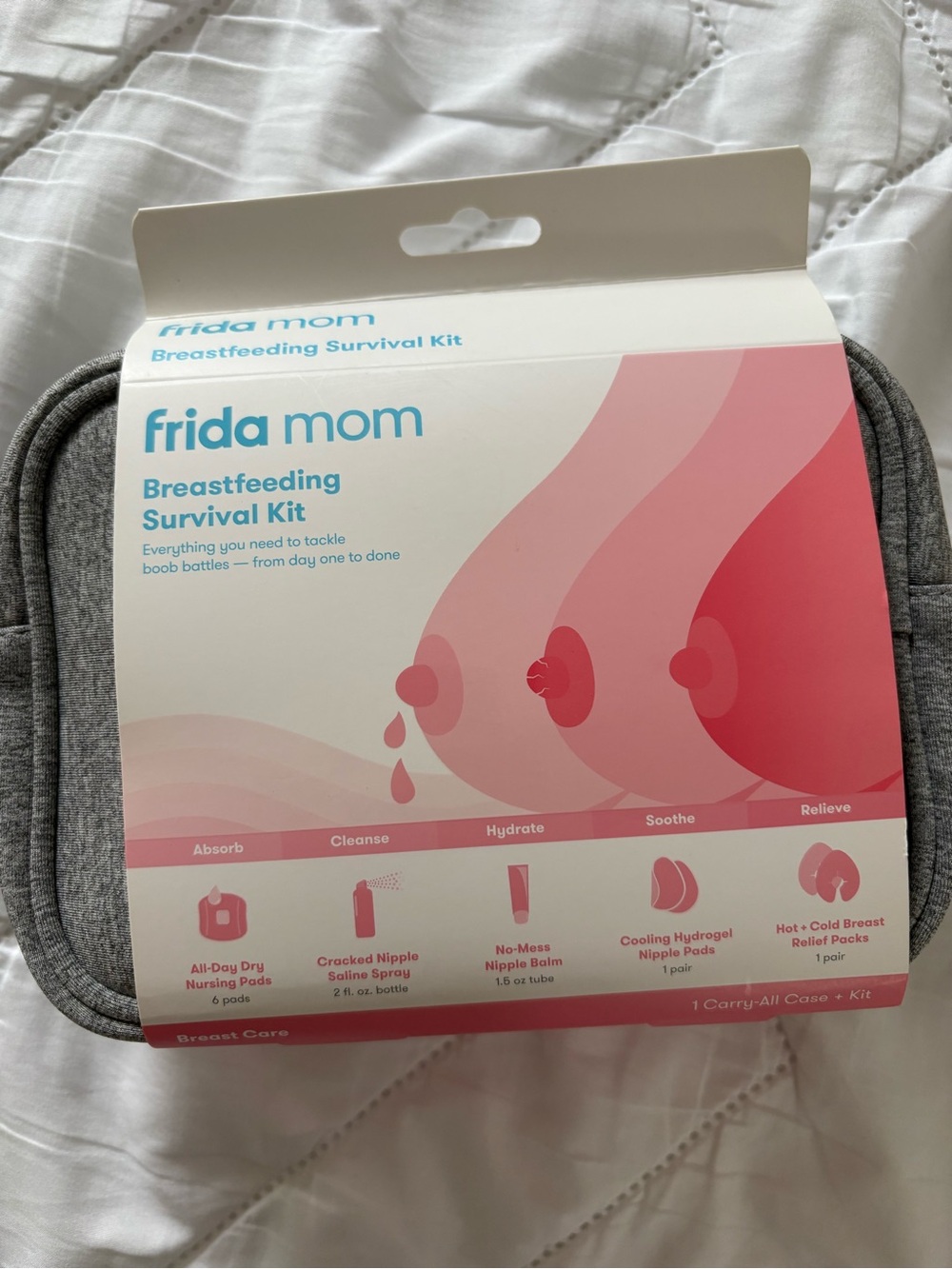 Frida Mom Breastfeeding Survival Kit - Pink/Gray
